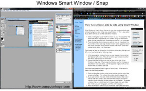 View two windows side-by-side using Smart Window