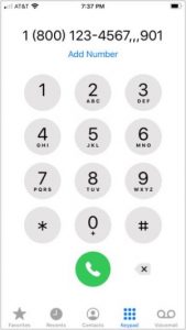 How to dial a phone number with an extension